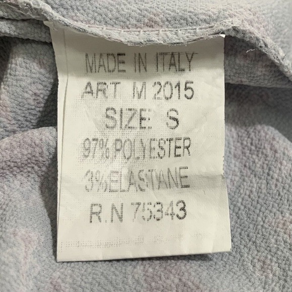 Kadra Made In Italy Top Women's Small Gray Burgundy Multicolor Abstract Blouse - Picture 5 of 9